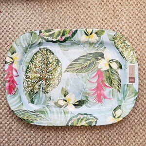Nicole Miller Melamine Tray  Tropical 17 inches HEAVY
